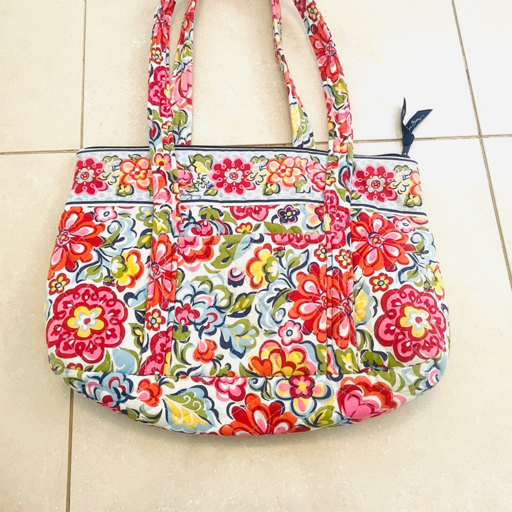 Vera Bradley Hope Garden Tote Floral Women's Bag Pocket & Inside pockets Zip Top